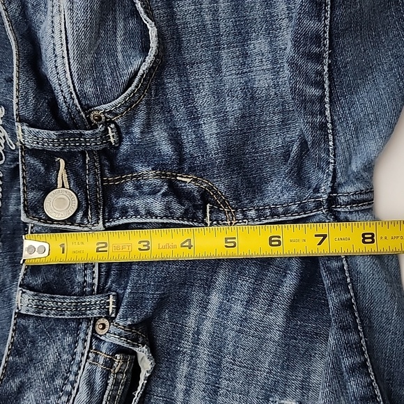 American Eagle Stretch Women's  Slim Boot Denim Faded Blue Jeans Size 2 Short - Picture 15 of 16